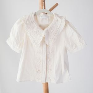 Zara girls BIB COLLAR BLOUSEOYSTER WHITE size 7 years